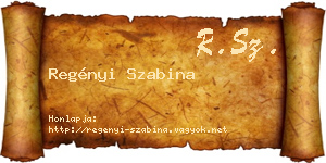 Regényi Szabina névjegykártya